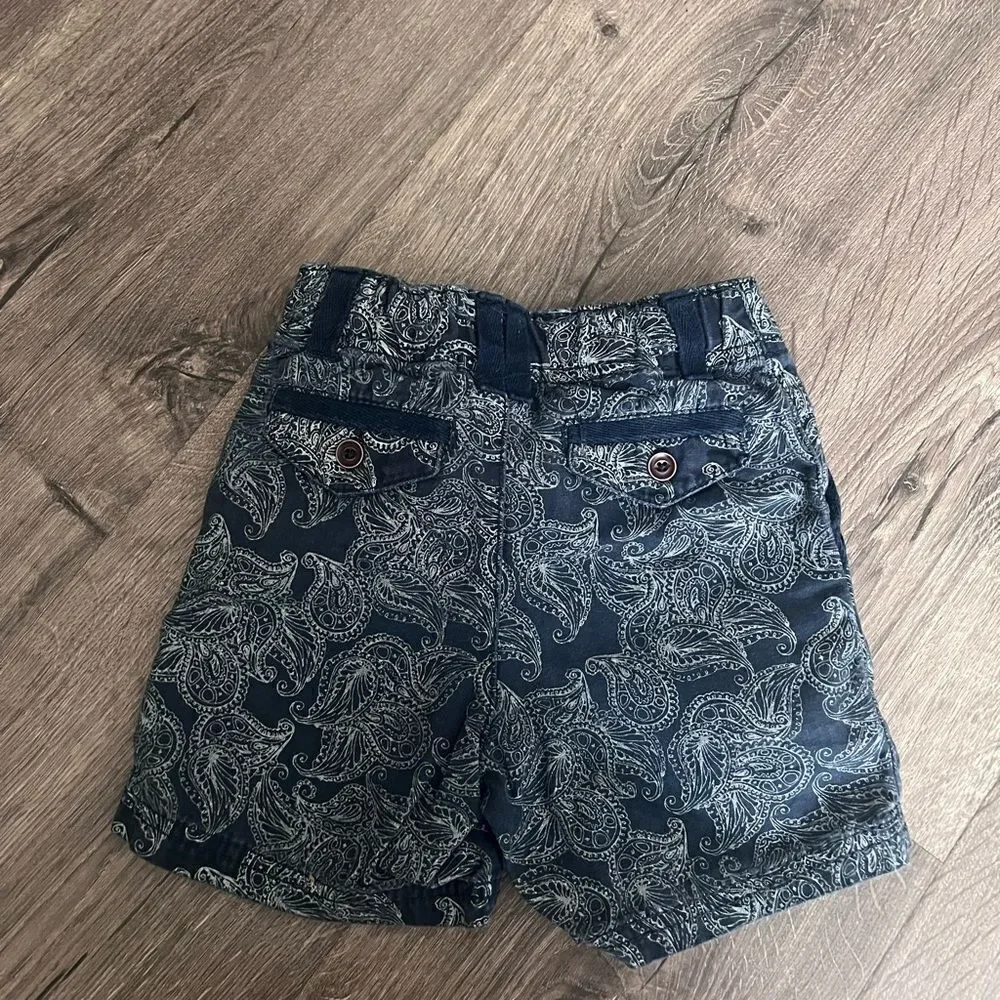 Genuine Kids from OshKosh Boys' Dressy Blue Chino Paisley Shorts size 2 T